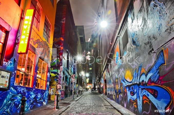 Image de View of colorful graffiti artwork at Hosier Lane in Melbourne